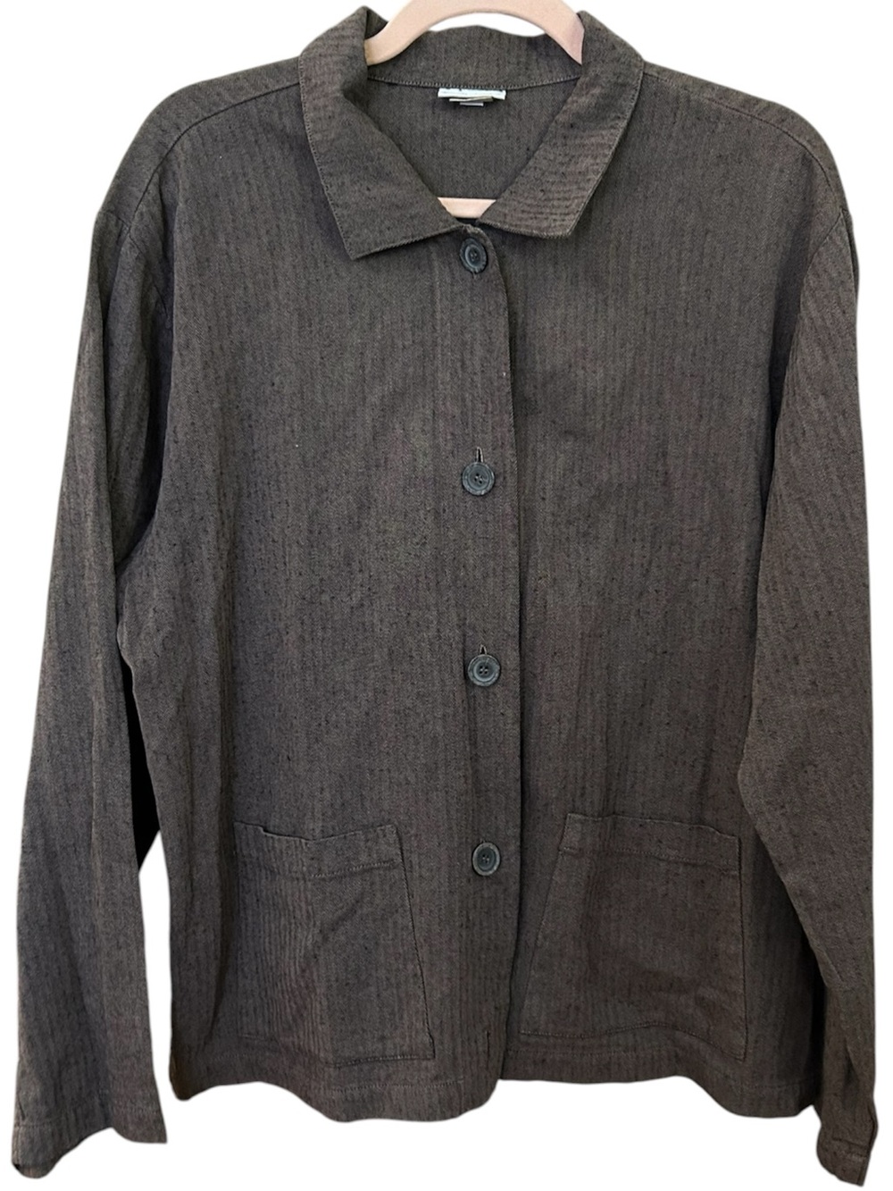 Brown and Black Habitat Herringbone Top, Large